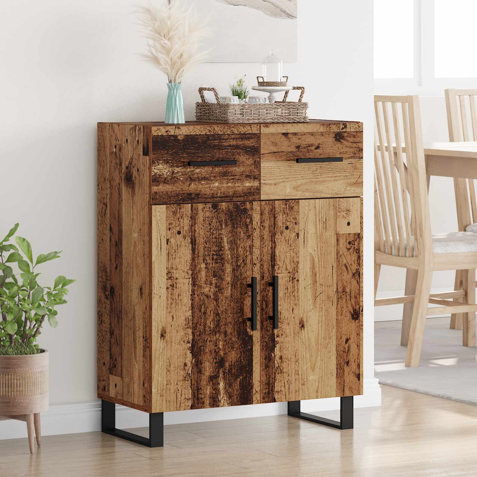 vidaXL Sideboard Altholz 69,5 x 34 x 90 cm Holzwerkstoff