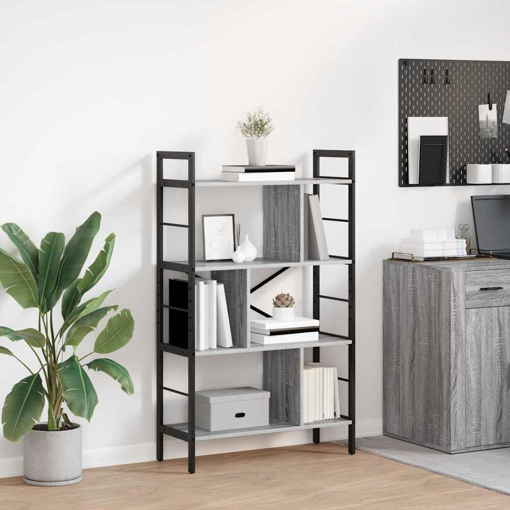 vidaXL Bücherregal Graues Sonoma 75 x 30 x 123,5 cm Holzwerkstoff
