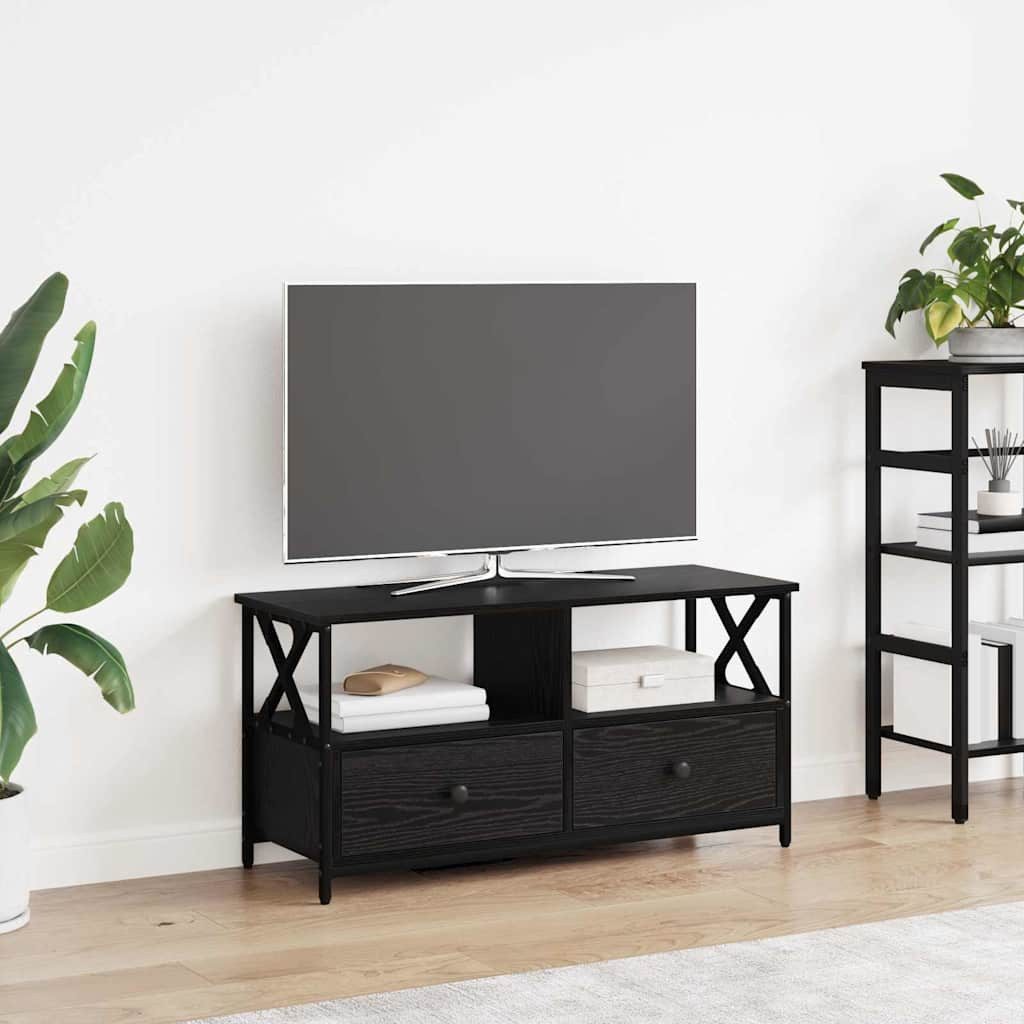 vidaXL TV-Schränk mit Schubladen Schwarz Eichen-Optik 90 x 33 x 45 cm