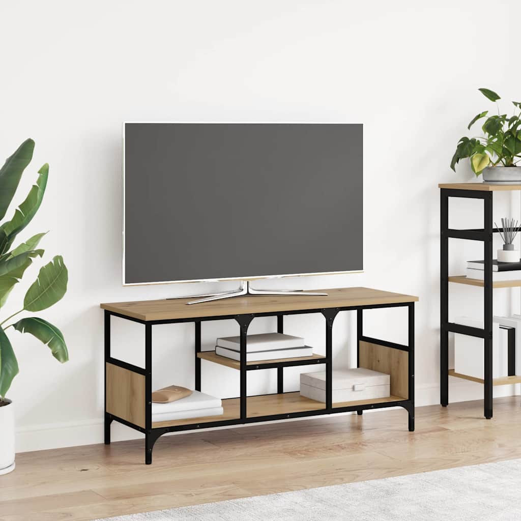 vidaXL TV-Schränk 100 x 35 x 45 cm Artisan-Eiche Verbundholz und Eisen