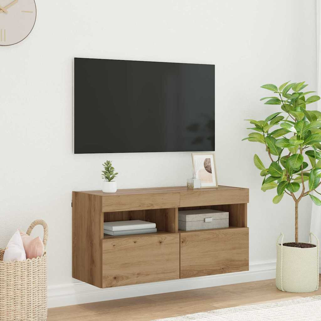 vidaXL TV-Wandschrank 80 x 30 x 40 cm Artisan-Eiche Holzwerkstoff