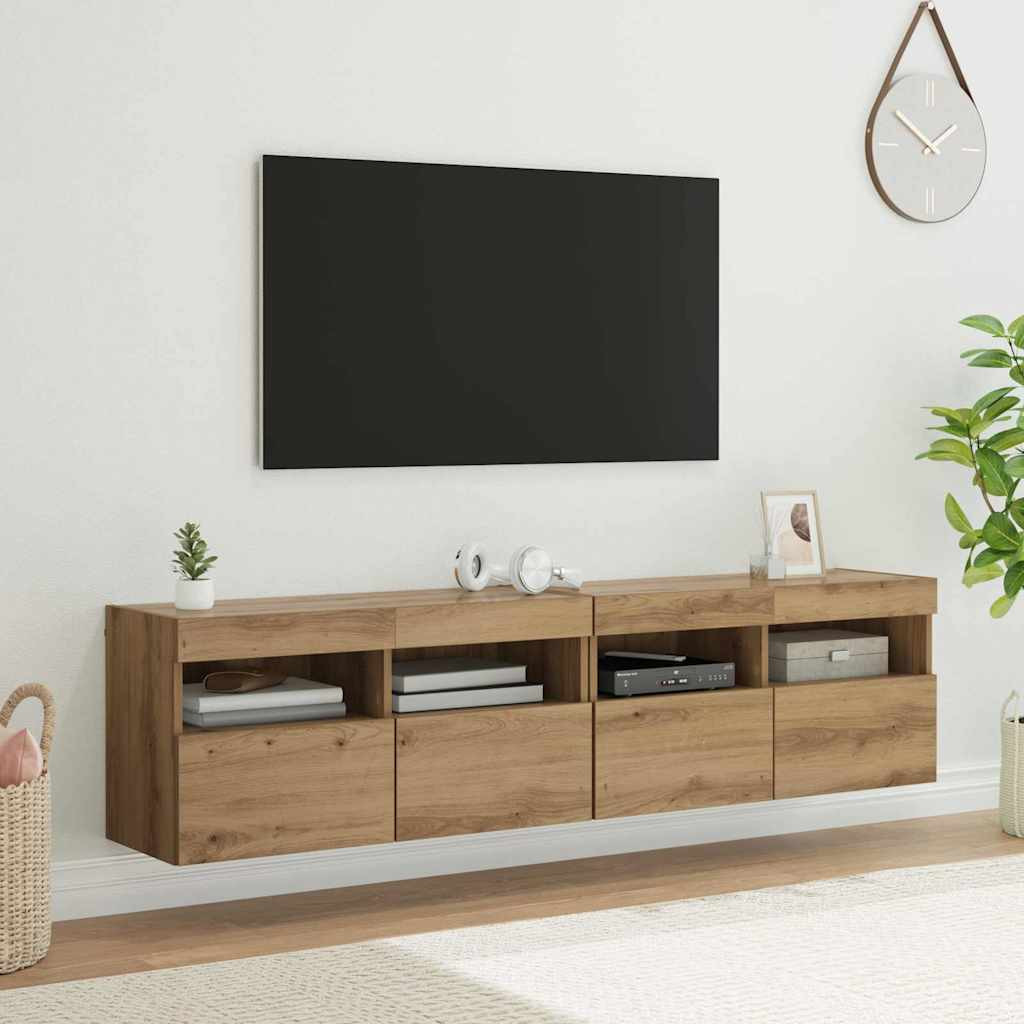 vidaXL TV-Wandregale 2 pcs Artisan-Eiche Holzwerkstoff