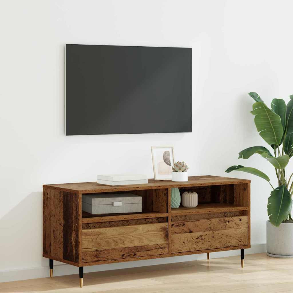 vidaXL TV-Schränk Altholz 100 x 34,5 x 44,5 cm Verbundholz und Eisen