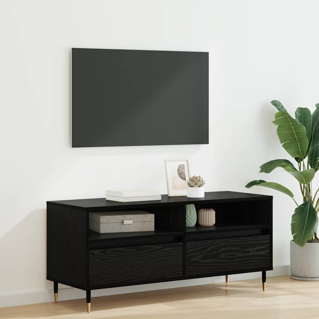 vidaXL TV-Schränk Schwarz Eichen-Optik 100 x 34,5 x 44,5 cm