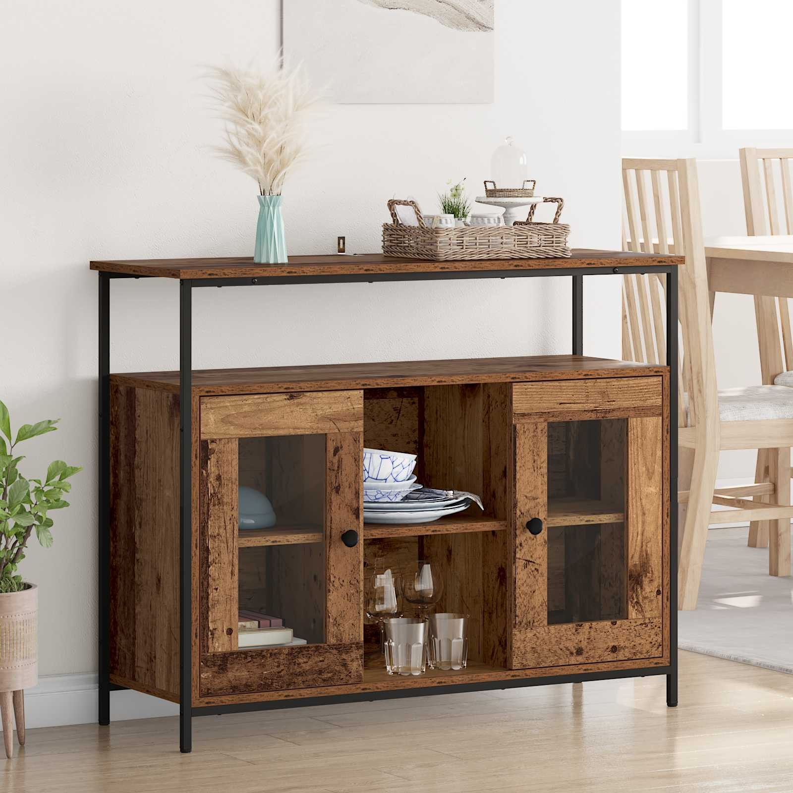 vidaXL Sideboard Altholz 100 x 35 x 80 cm Holzwerkstoff