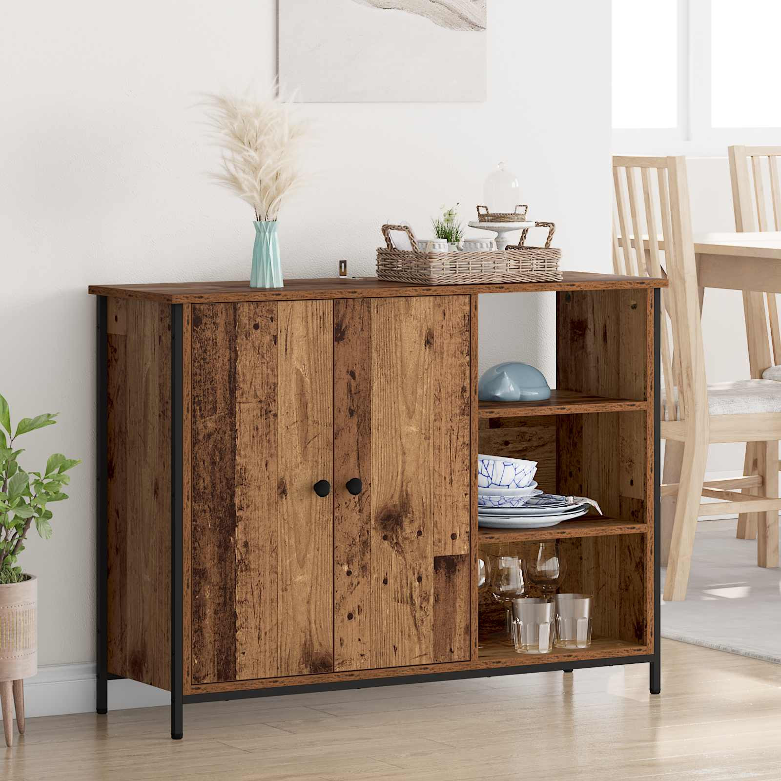 vidaXL Sideboard Altholz 100 x 33 x 75 cm Holzwerkstoff