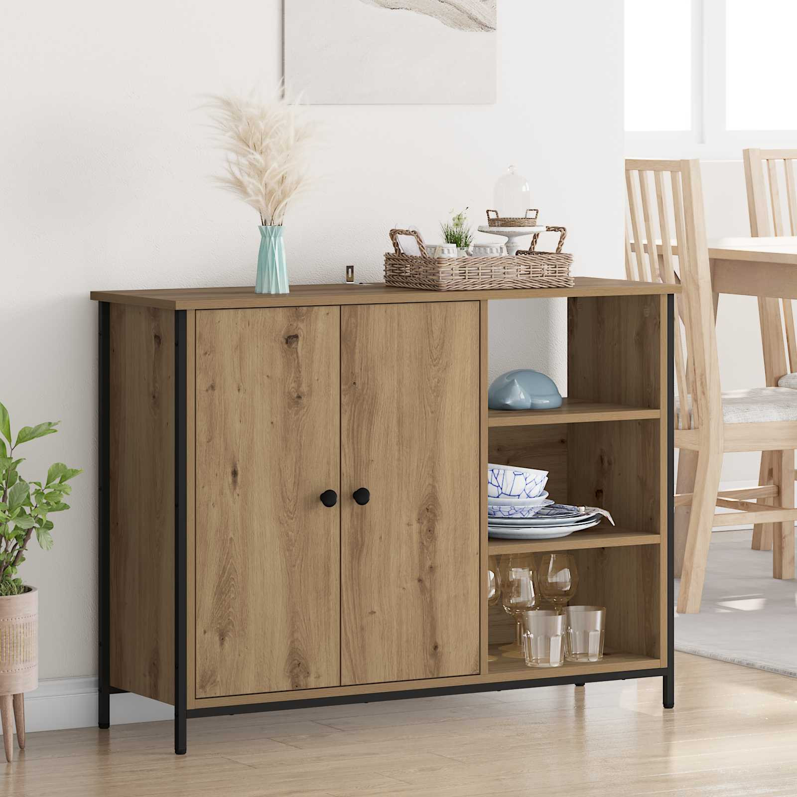 vidaXL Sideboard Artisan-Eiche 100 x 33 x 75 cm Holzwerkstoff