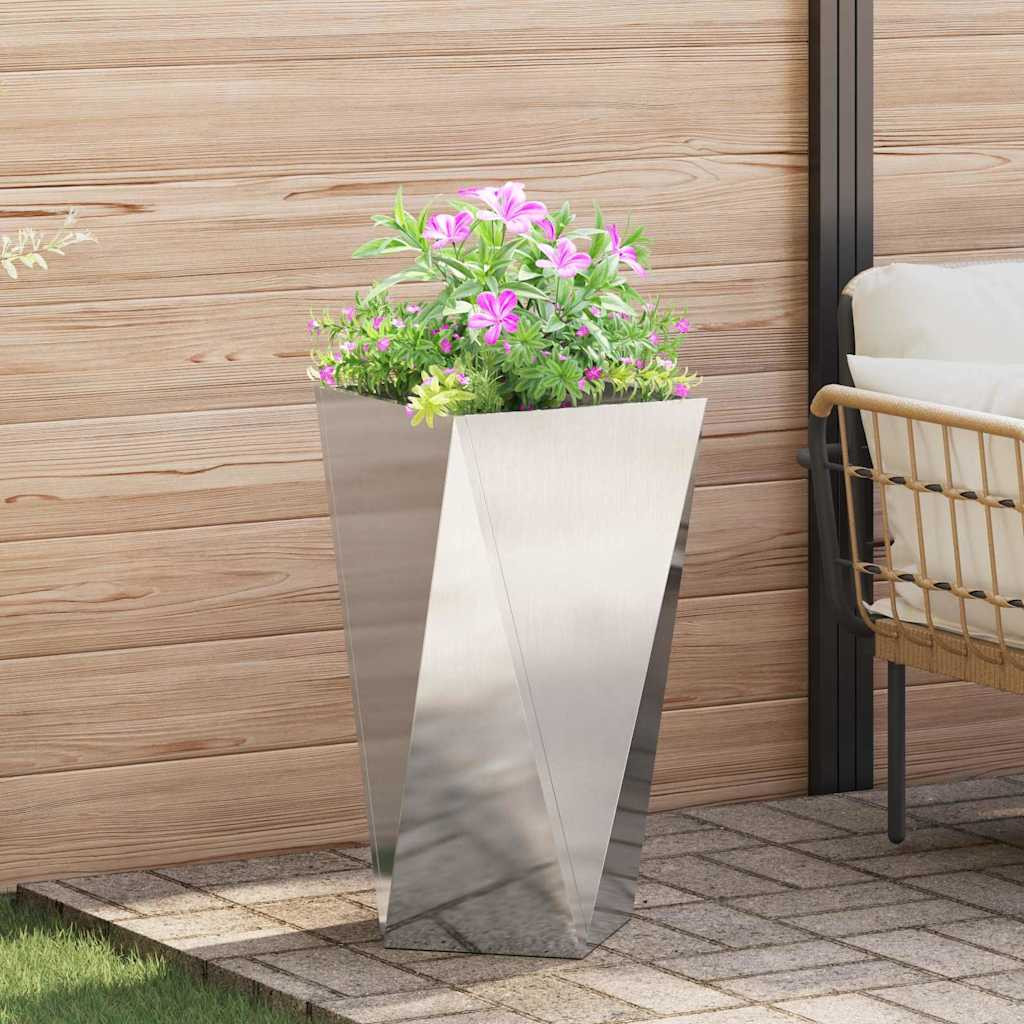 vidaXL Pflanzkübel Silber 40 x 40 x 75 cm Edelstahl