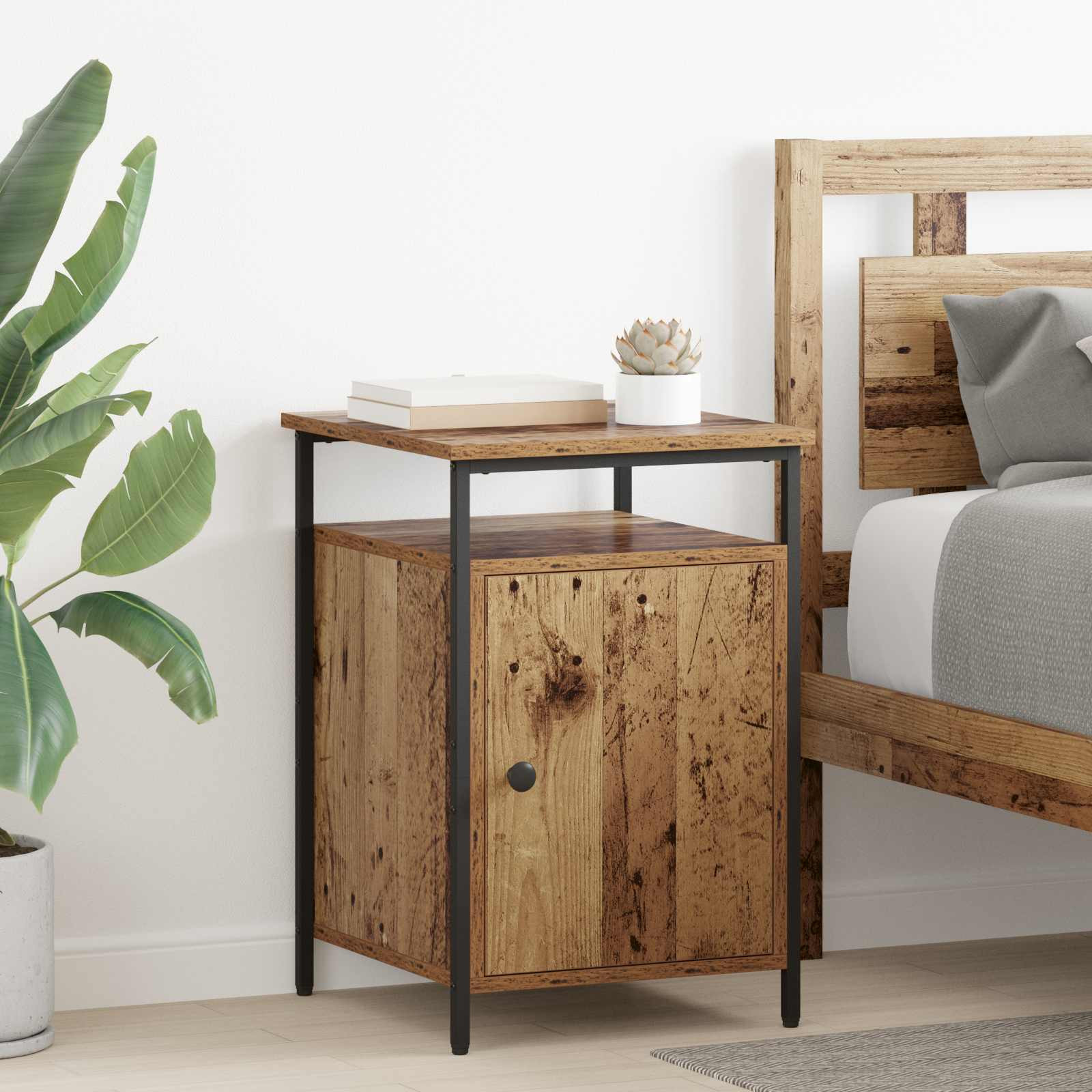 vidaXL Nachttisch Altholz 40 x 42 x 60cm Holzwerkstoff