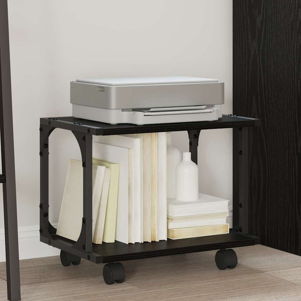 vidaXL Druckerständer Schwarz Eichen-Optik 41 x 28 x 33,5 cm