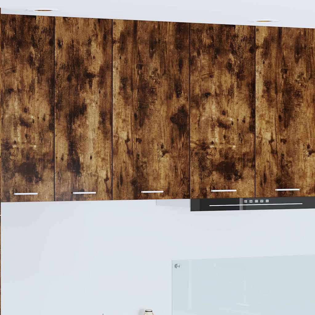 vidaXL Hängeschrank mit Tür Geräucherte Eiche und Weiß 40 x 31 x 80 cm
