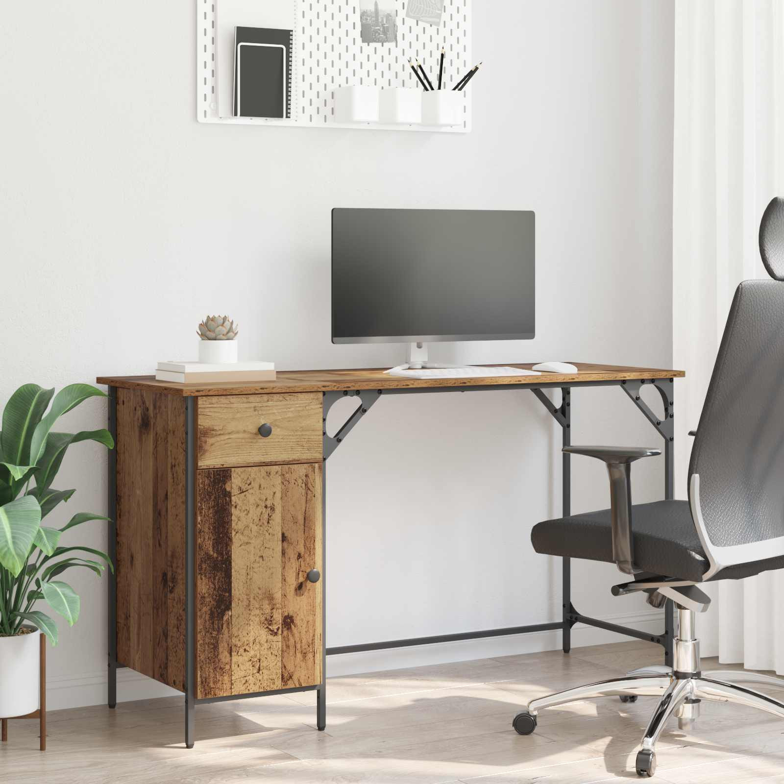 vidaXL Computertisch Altholz 131 x 48 x 75 cm Holzwerkstoff