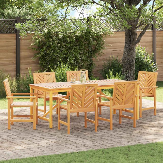vidaXL Garten Essgruppe 7 Stk. Braun Massivholz Akazie