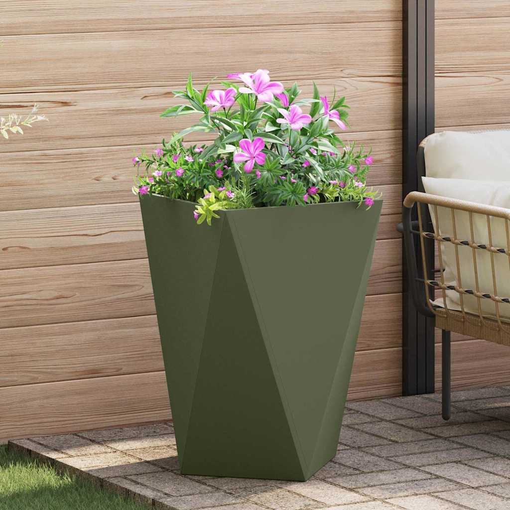 vidaXL Pflanzkübel Olive Grün 50 x 50 x 75 cm Stahl