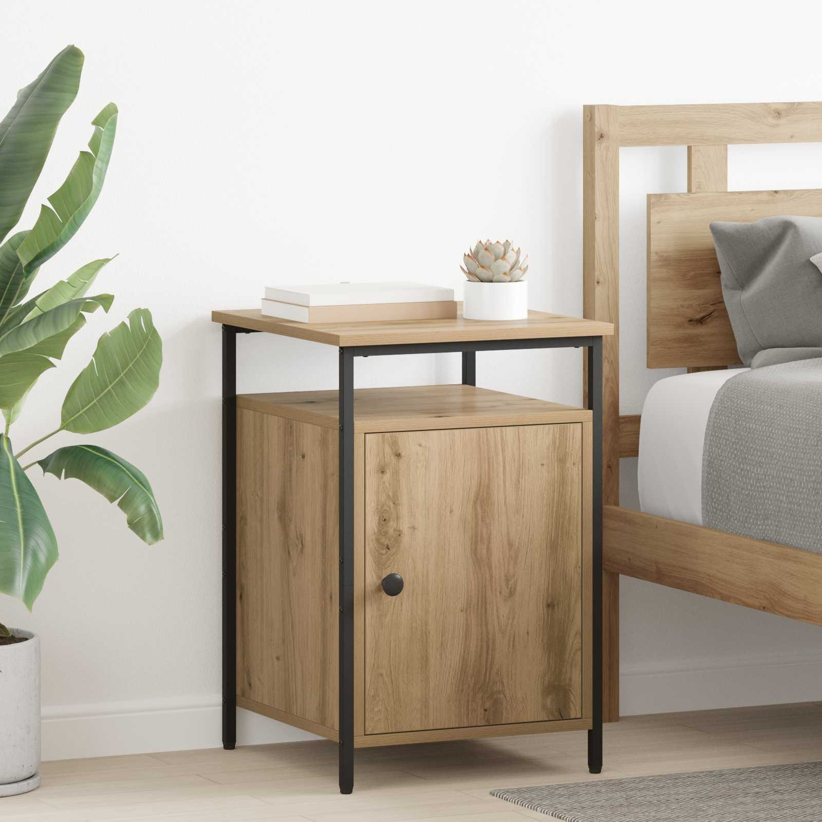 vidaXL Nachttisch 2 Stk. Artisan-Eiche 40 x 42 x 60cm Holzwerkstoff