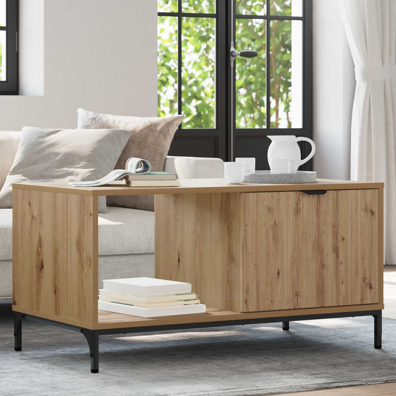 vidaXL Couchtisch Artisan-Eiche 90 x 49 x 46 cm Holzwerkstoff