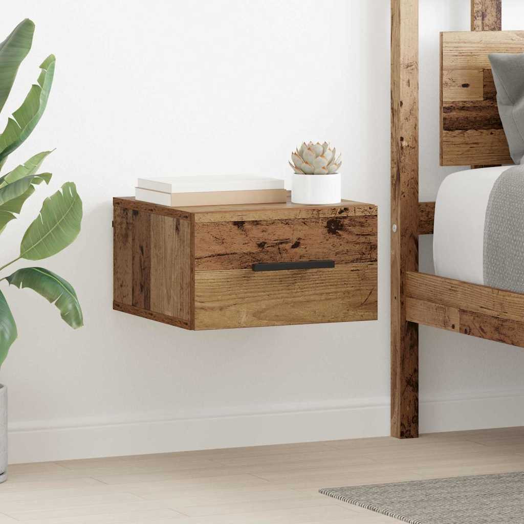 vidaXL Nachttisch Wandmontiert Altholz 35 x 35 x 20 cm Holzwerkstoff