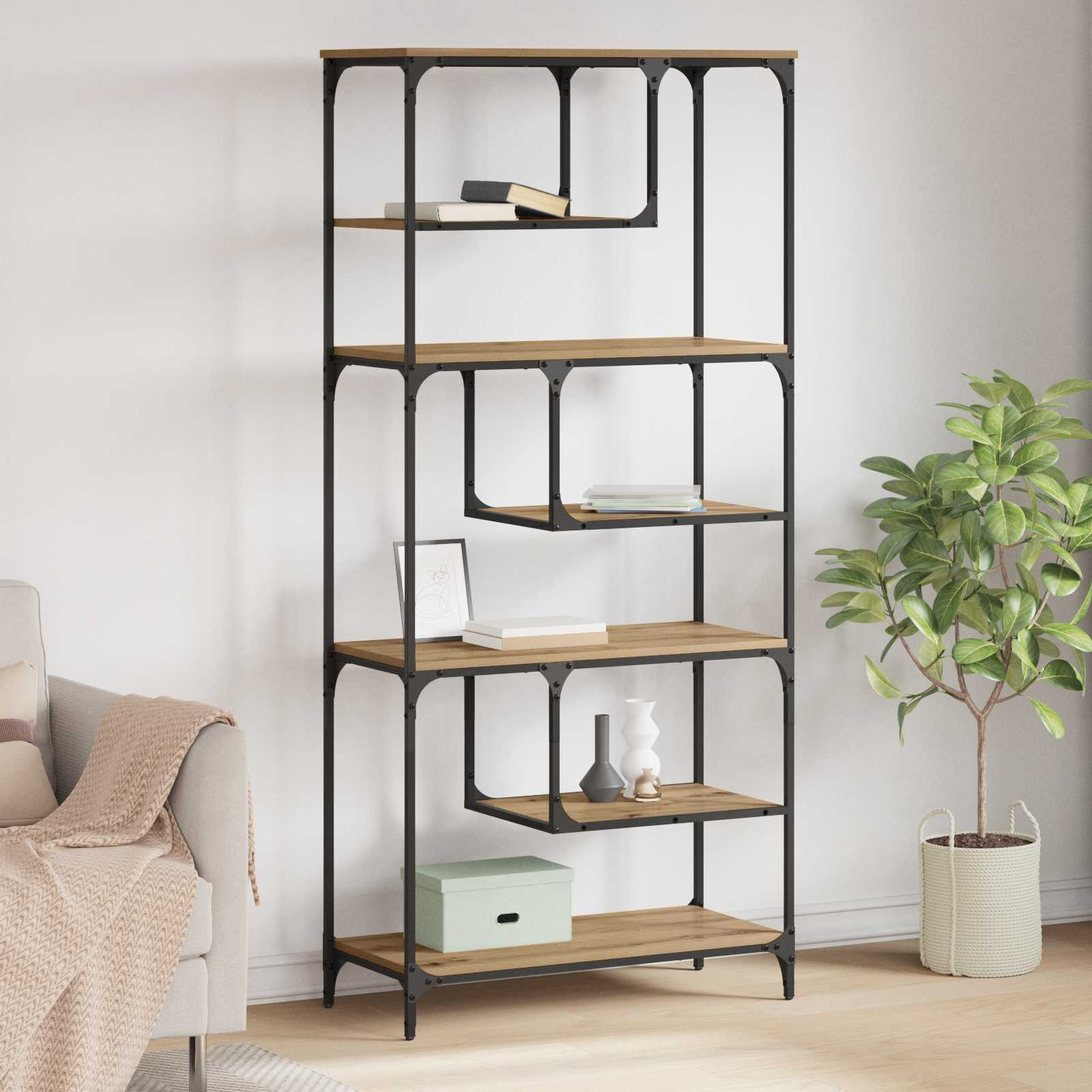 vidaXL Bücherregal 6 Ebenen 81 x 36 x 176 cm Holzwerkstoff
