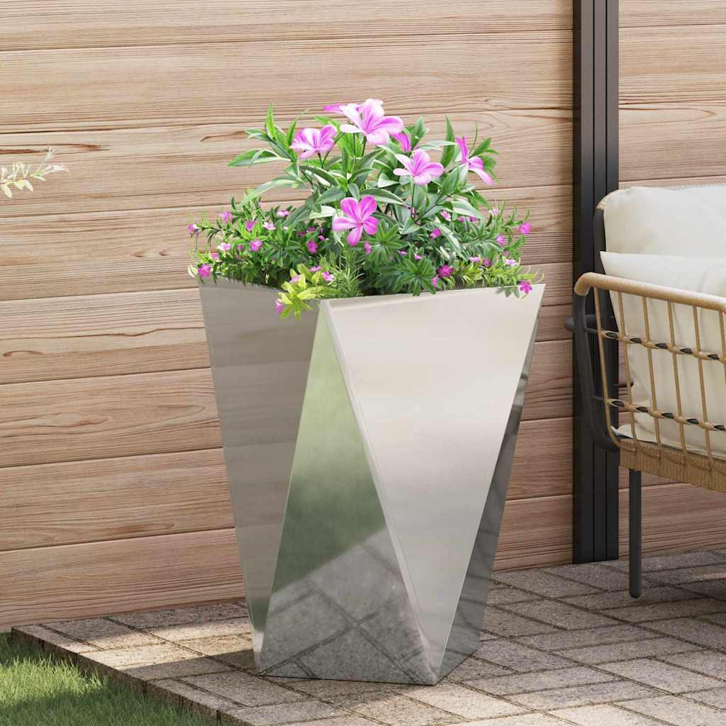 vidaXL Pflanzkübel Silber 50 x 50 x 75 cm Verzinkter Stahl