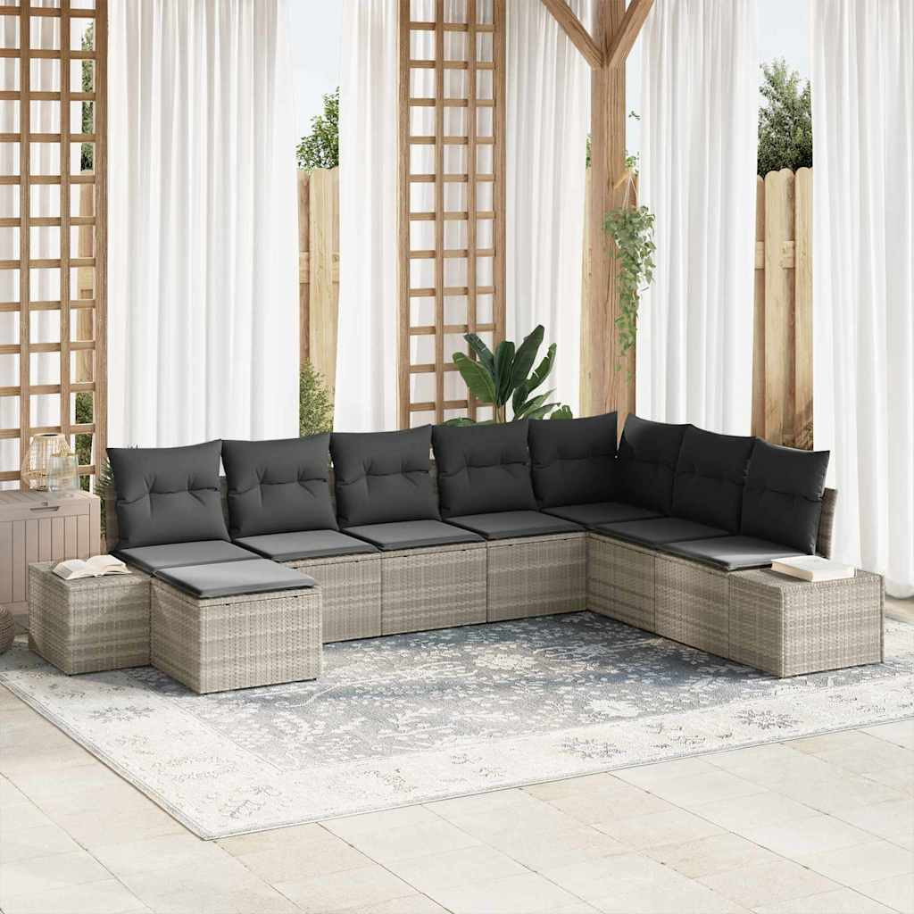 vidaXL Gartensofa-set mit Kissen 8 pcs Poly-Rattan