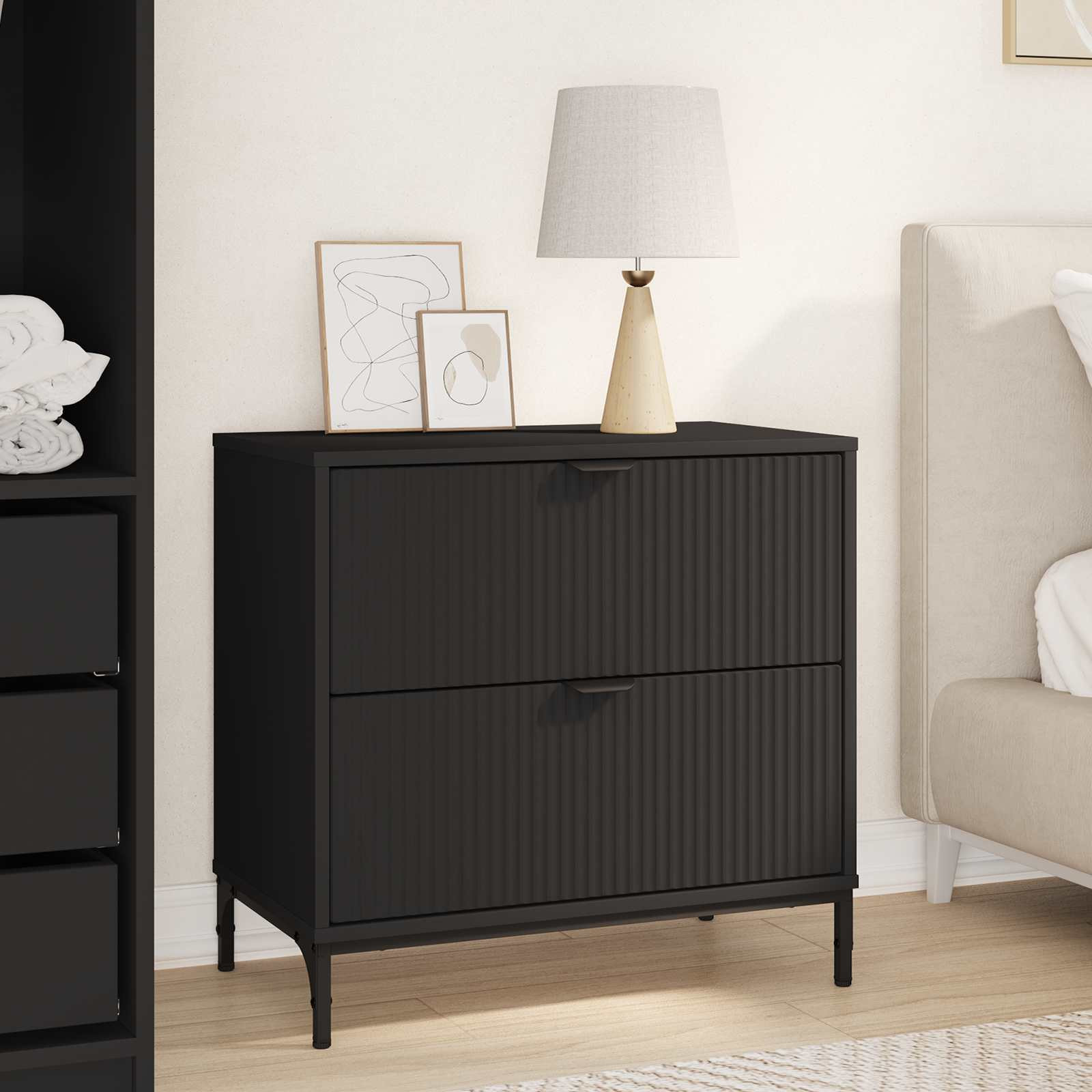 vidaXL Nachttisch Schwarz 63,5 x 36 x 61 cm Holzwerkstoff