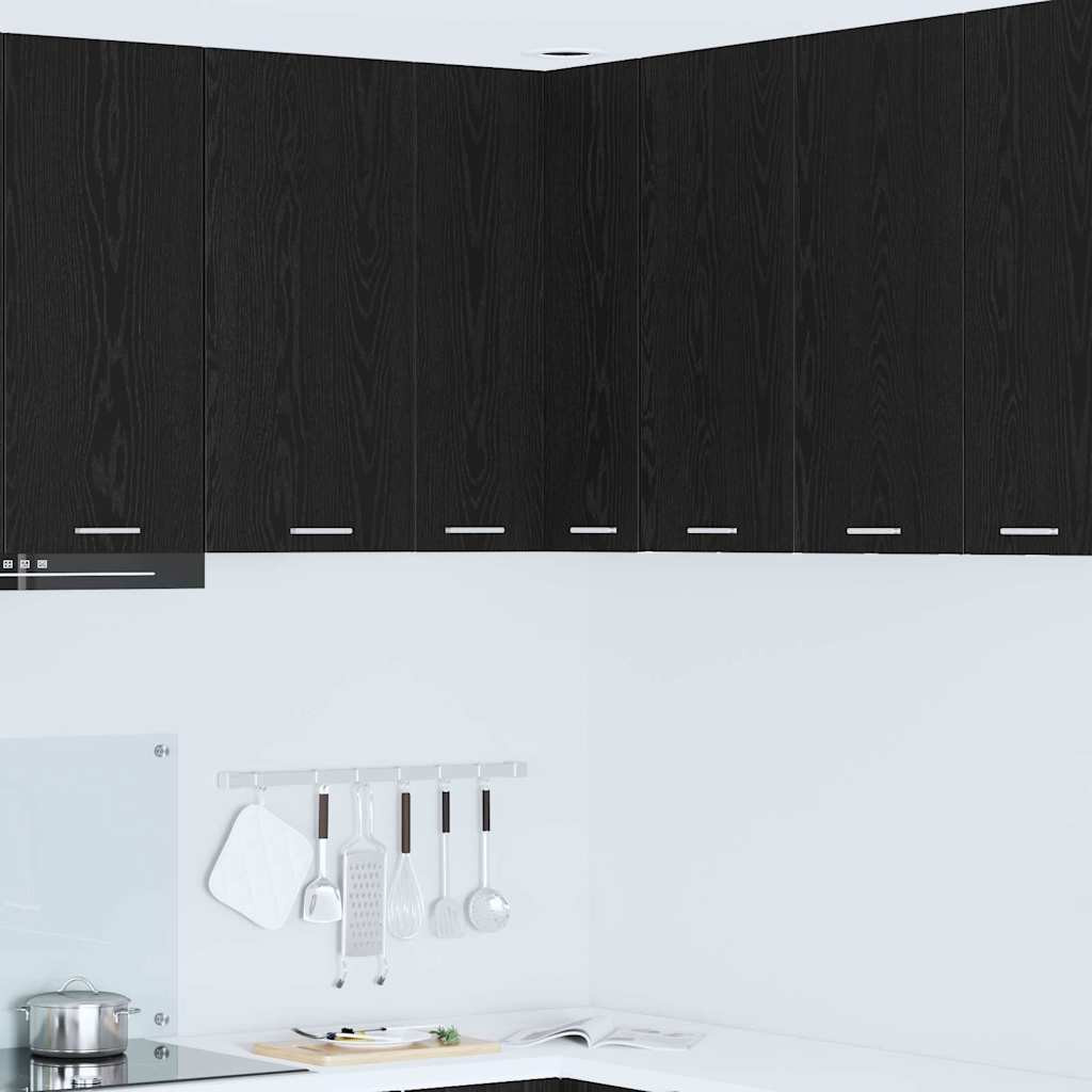vidaXL Hängeschrank Schwarze Eiche und Weiß 57 x 57 x 80 cm