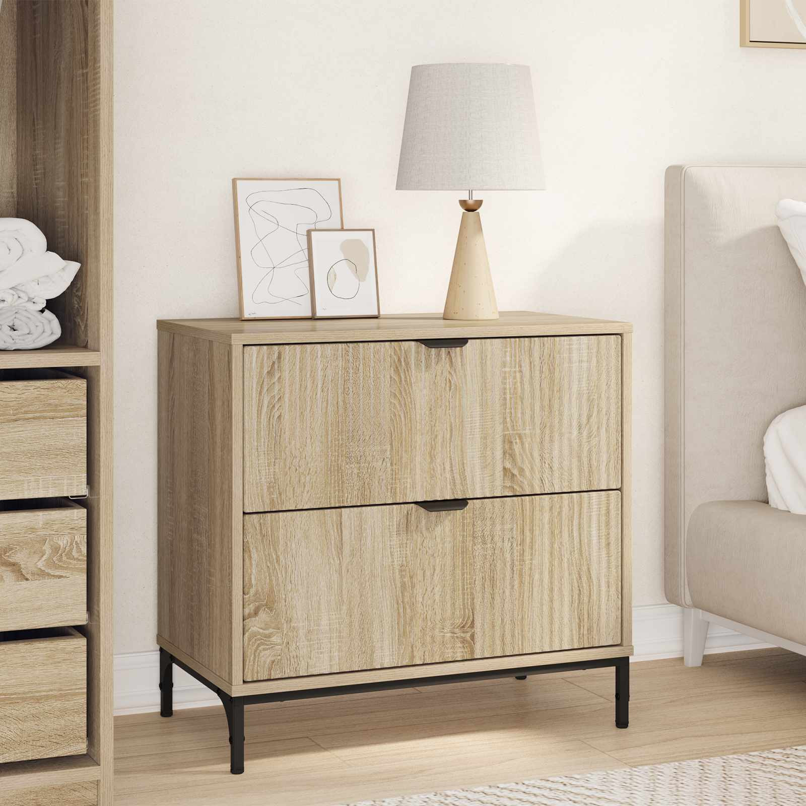 vidaXL Nachttisch Sonoma-Eiche 63,5 x 36 x 61 cm Holzwerkstoff