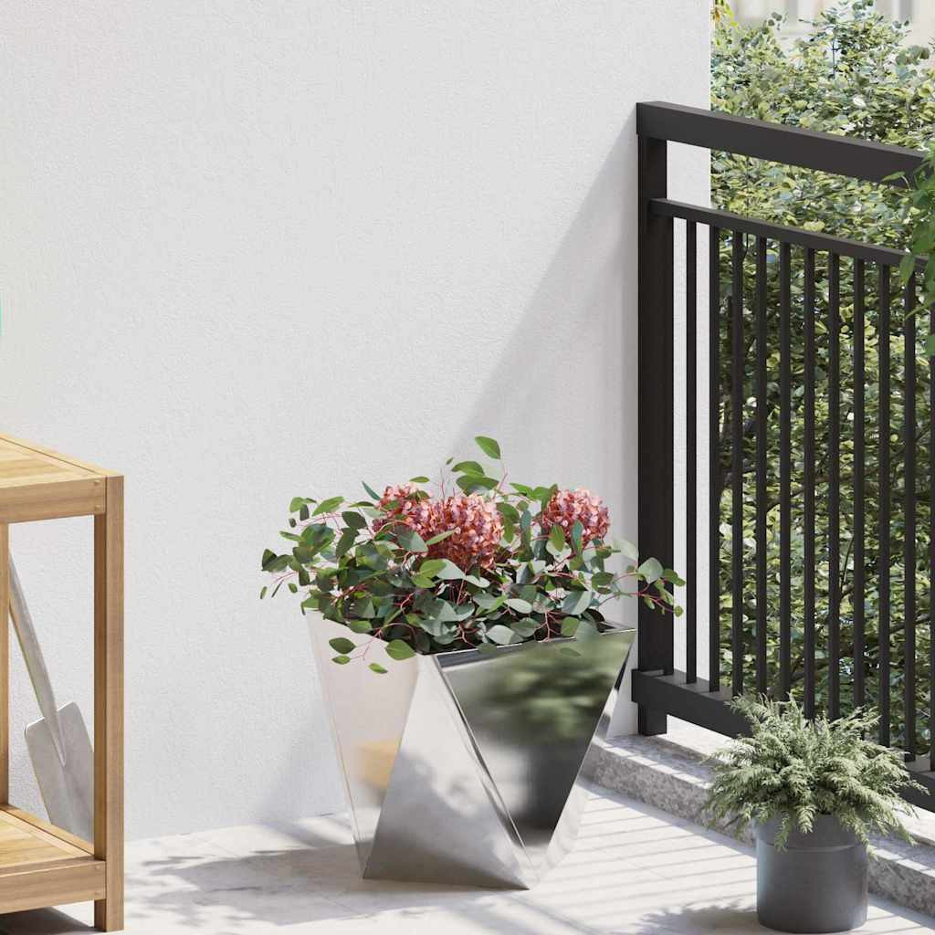 vidaXL Pflanzkübel Silber 30 x 30 x 30 cm Edelstahl
