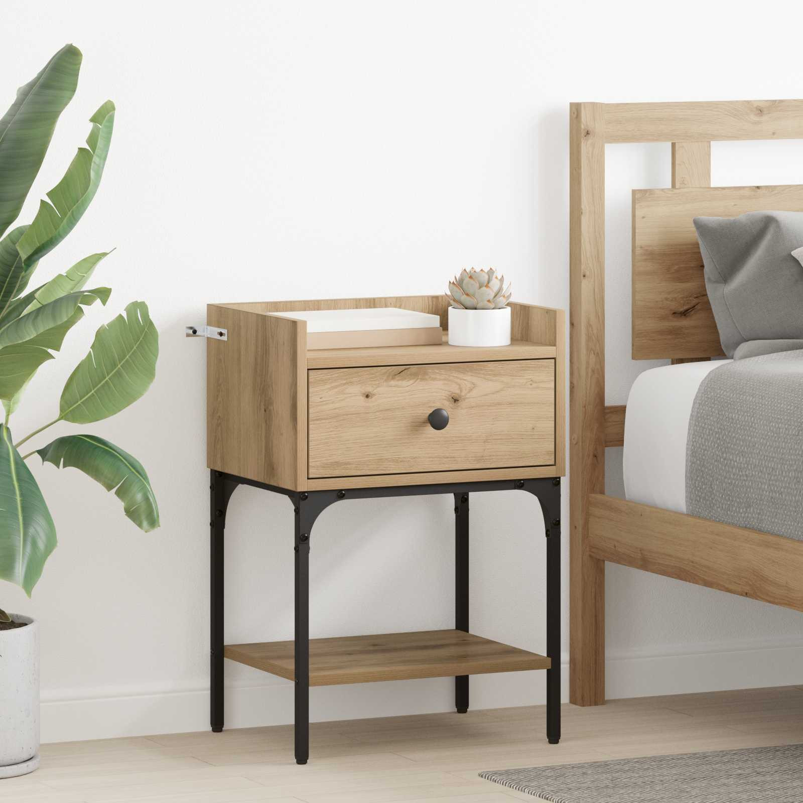 vidaXL Nachttisch 2 Stk. Artisan-Eiche 40 x 29 x 60 cm Holzwerkstoff