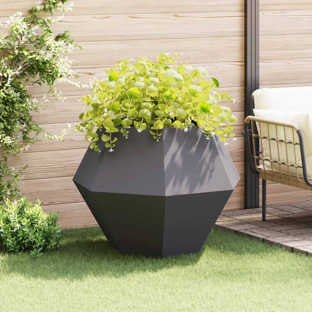 vidaXL Pflanzkübel Schwarz 100 x 100 x 80 cm Stahl