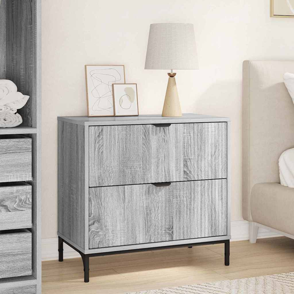 vidaXL Nachttisch Grau Sonoma 63,5 x 36 x 61 cm Holzwerkstoff