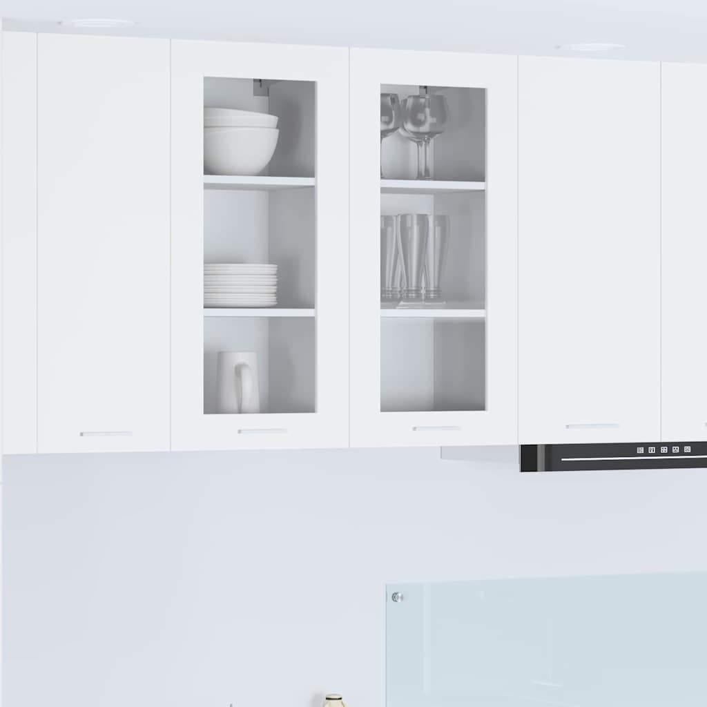 vidaXL Hängeschrank mit Tür 2 pcs Weiß 40 x 31 x 80 cm Holzwerkstoff