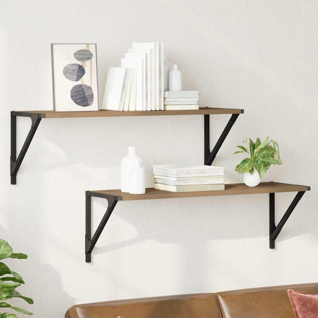 vidaXL Wandregale Wandhalterung 2 pcs Artisan-Eiche 80 x 25 x 25,5 cm