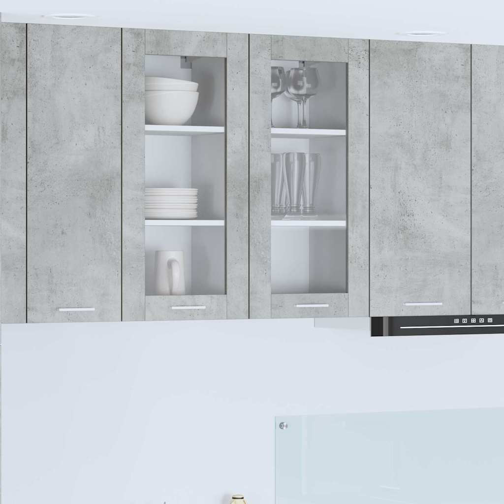 vidaXL Hängeschrank 2 pcs Beton Grau 40 x 31 x 80 cm Holzwerkstoff