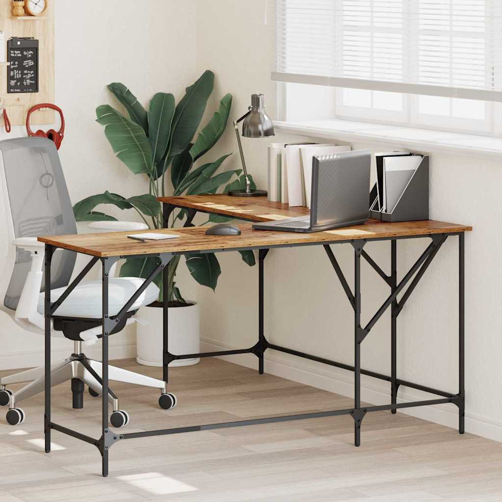 vidaXL Schreibtisch Altholz 149 x 149 x 75 cm Holzwerkstoff