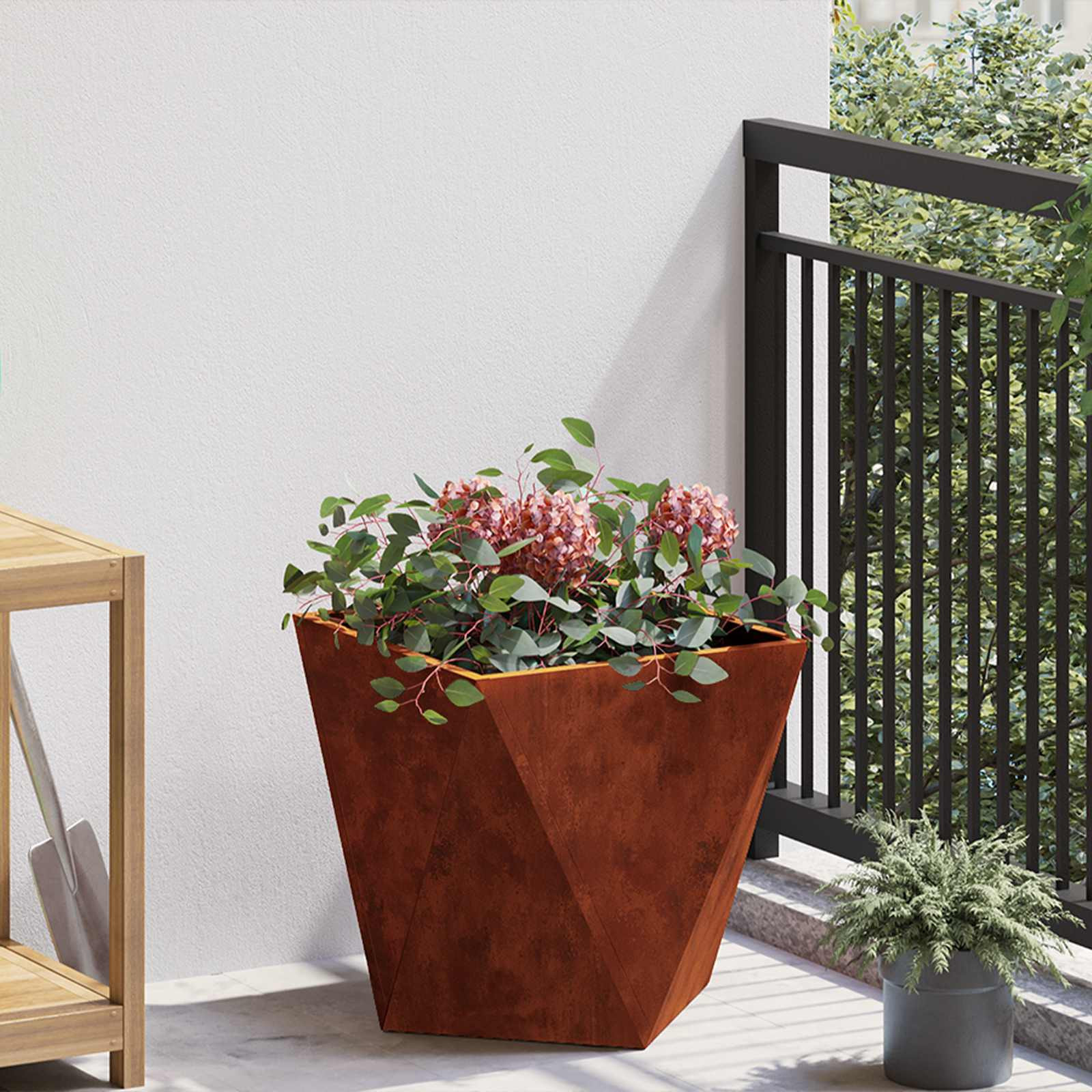 vidaXL Pflanzkübel Rostig 40 x 40 x 40 cm Wetterfeststahl