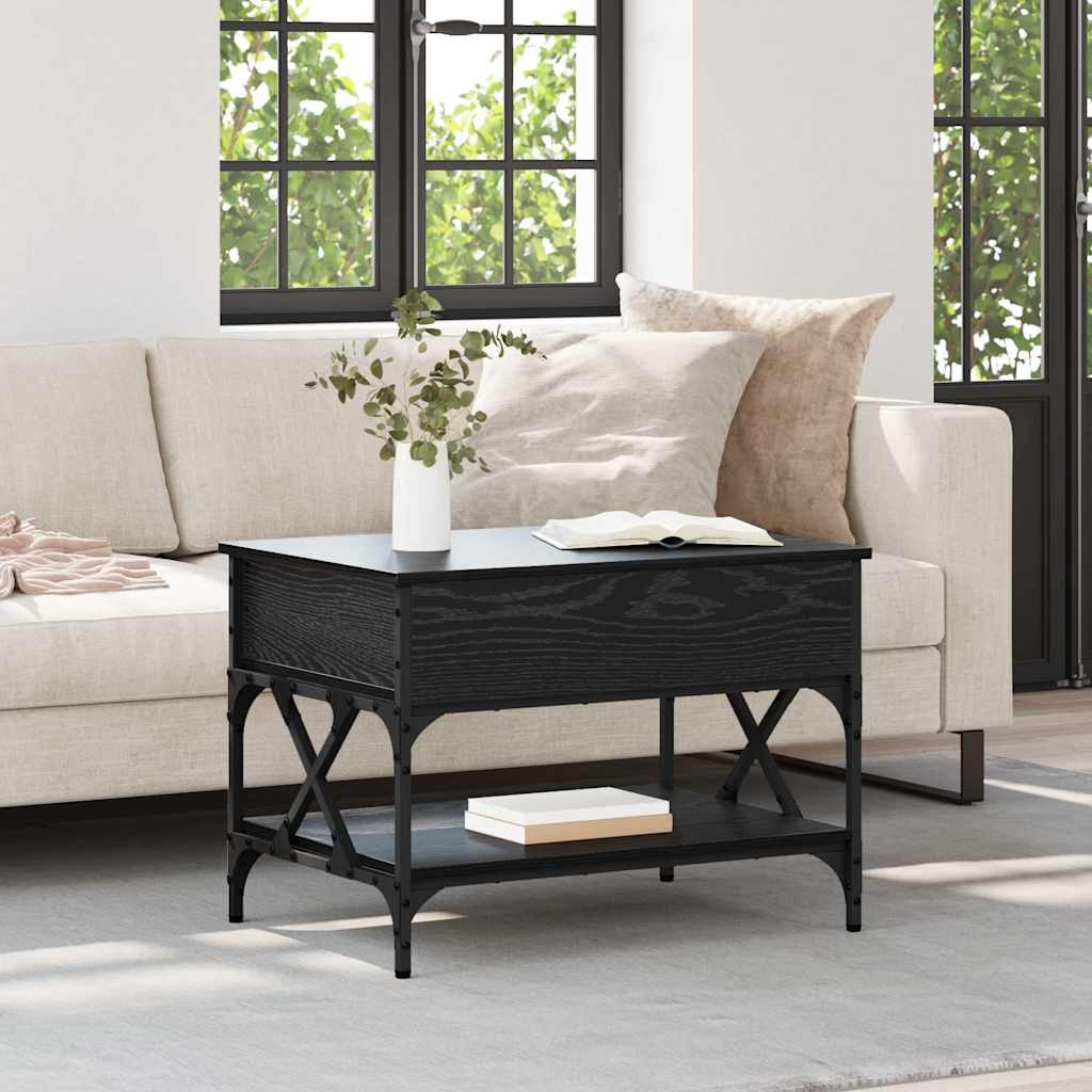 vidaXL Couchtisch Schwarz Eichen-Optik 70x50x50cm Holzwerkstoff