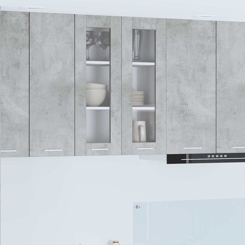 vidaXL Hängeschrank mit Tür Beton Grau 60 x 31 x 80 cm Holzwerkstoff