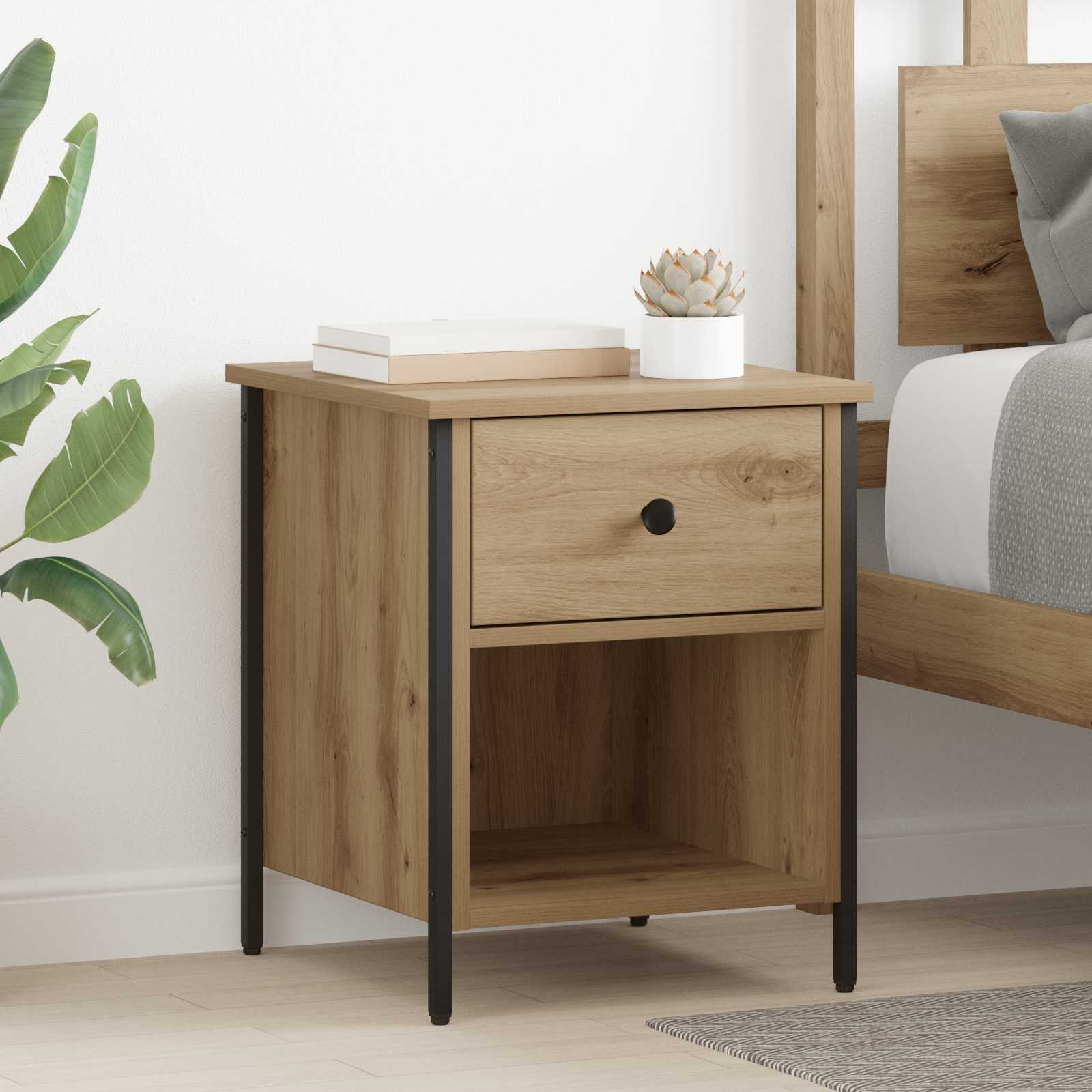 vidaXL Nachttisch 2 Stk. Artisan-Eiche 40 x 42 x 50 cm Holzwerkstoff