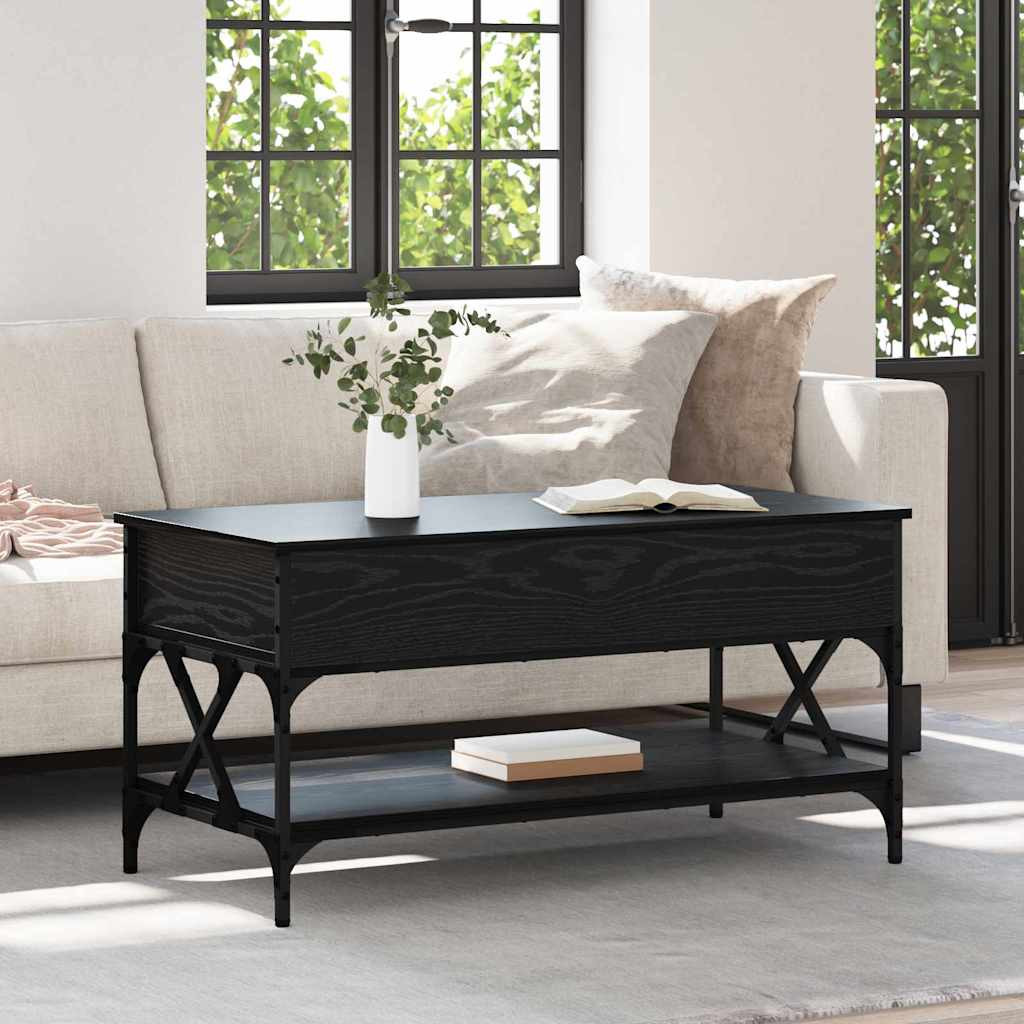 vidaXL Couchtisch Schwarz Eichen-Optik 100 x 50 x 50 cm Holzwerkstoff