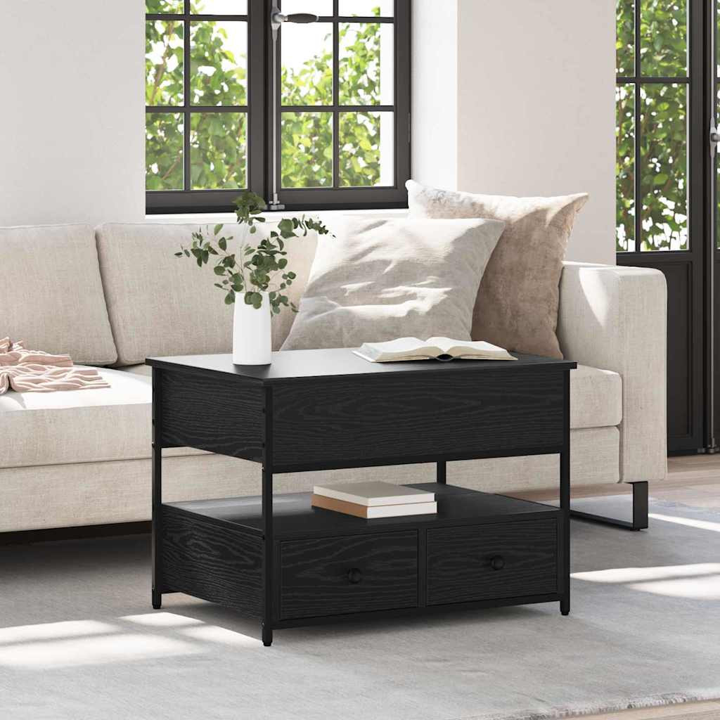 vidaXL Couchtisch Schwarz Eichen-Optik 70 x 50 x 54,5 cm Holzwerkstoff