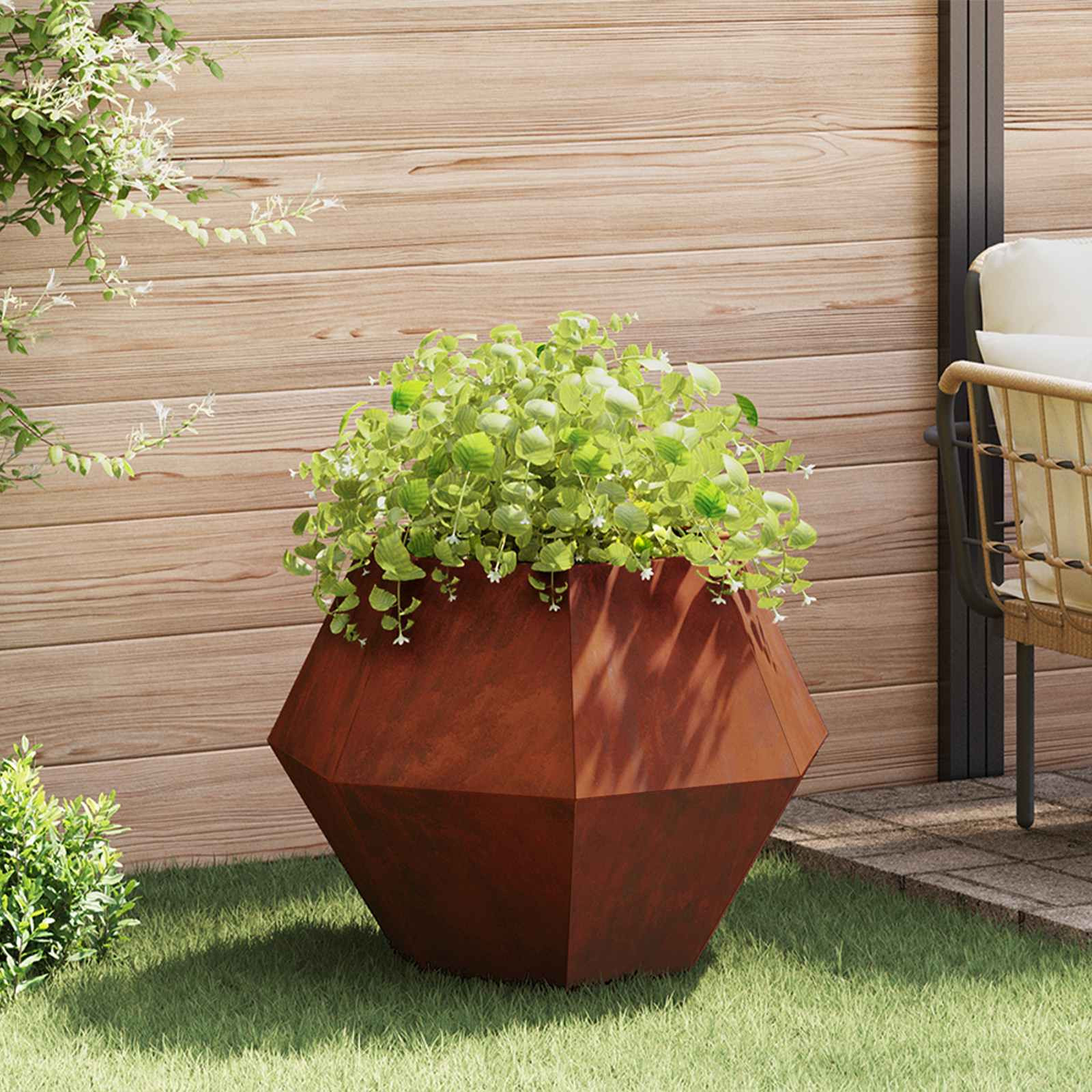 vidaXL Pflanzkübel Rostig 75 x 75 x 60 cm Wetterfeststahl