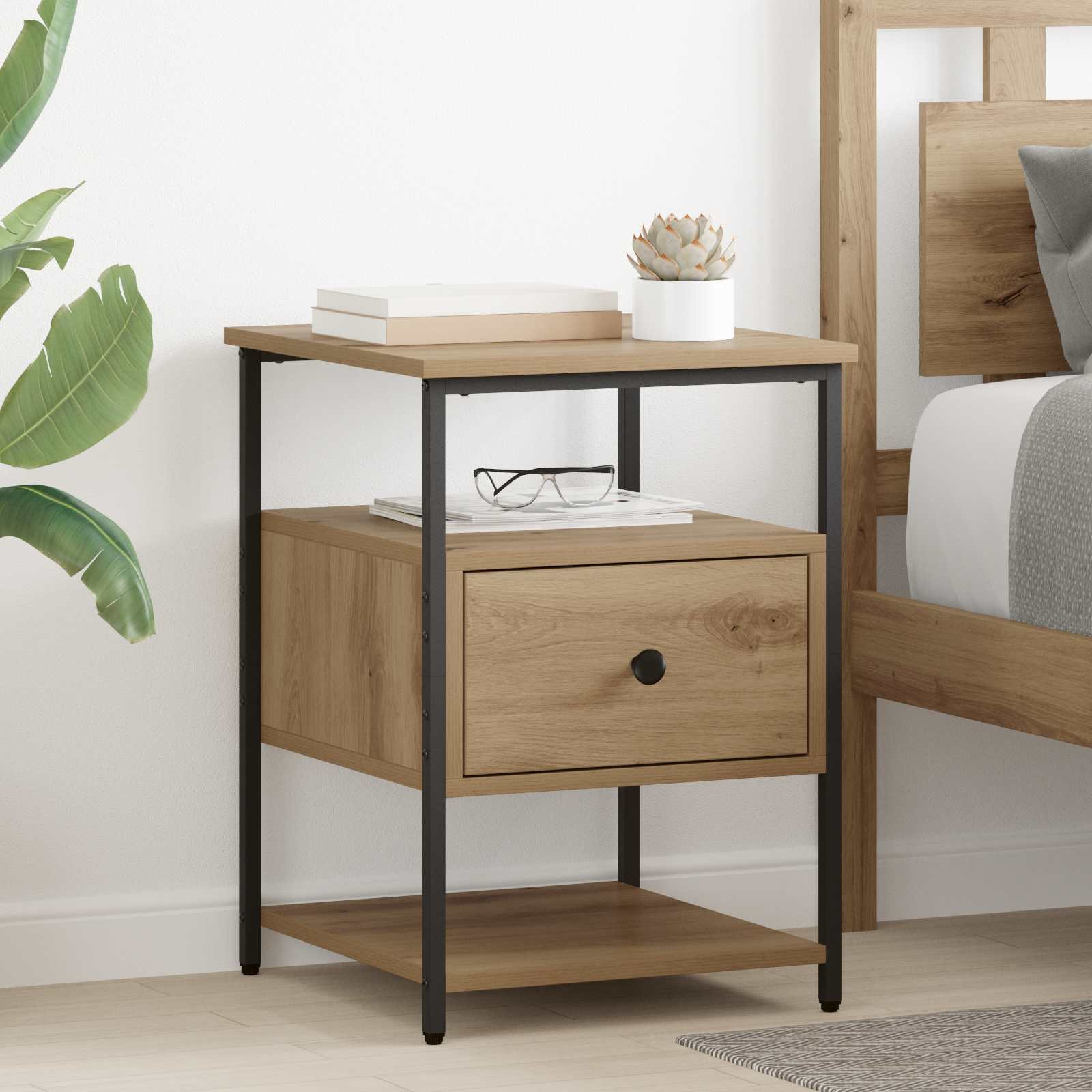 vidaXL Nachttisch 2 Stk. Artisan-Eiche 40 x 42 x 56 cm Holzwerkstoff