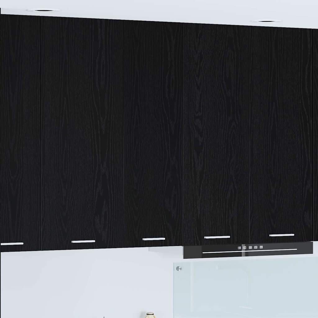 vidaXL Hängeschrank mit Speicher Schwarz Eichen-Optik 30 x 31 x 100 cm