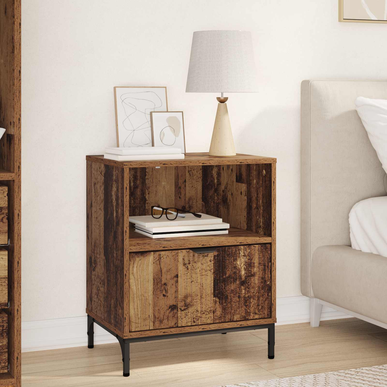 vidaXL Nachttisch mit Schubladen Altholz 49 x 36 x 61 cm Holzwerkstoff