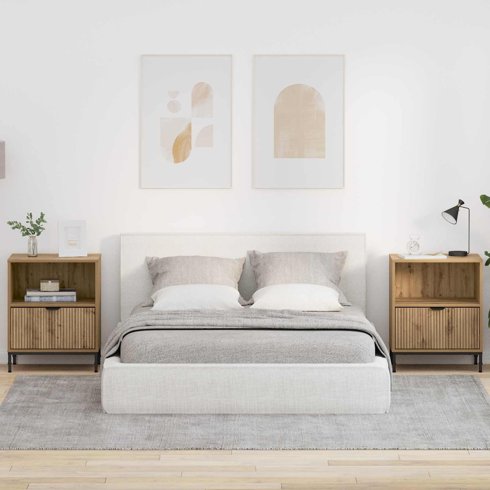 vidaXL Nachttisch 2 Stk. Artisan-Eiche 49 x 36 x 61 cm Holzwerkstoff