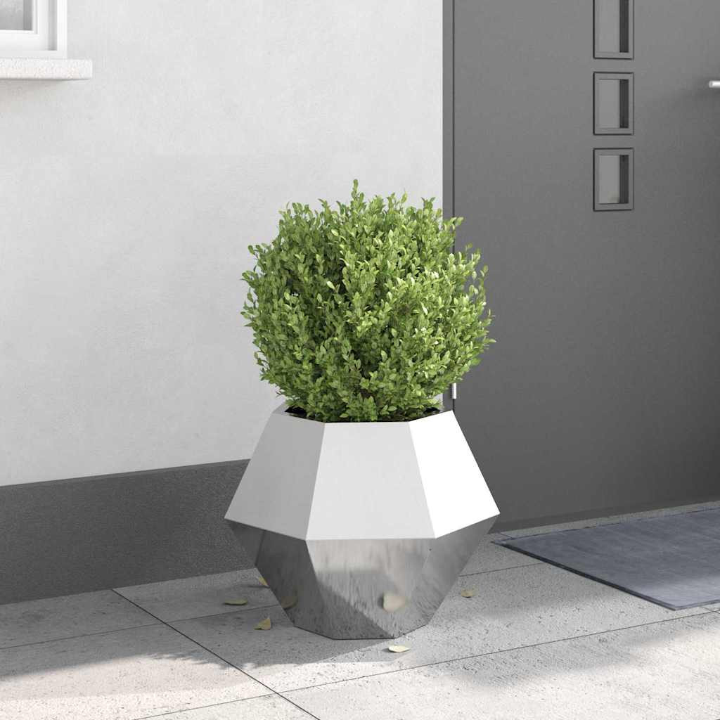 vidaXL Pflanzkübel Silber 50 x 50 x 40 cm Edelstahl