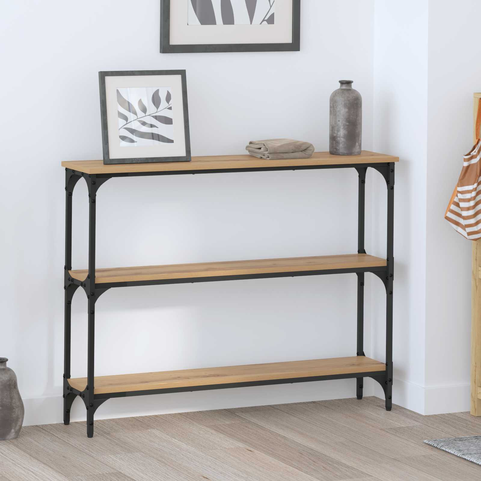 vidaXL Konsolentisch Artisan-Eiche 100 x 22,5 x 75 cm Holzwerkstoff