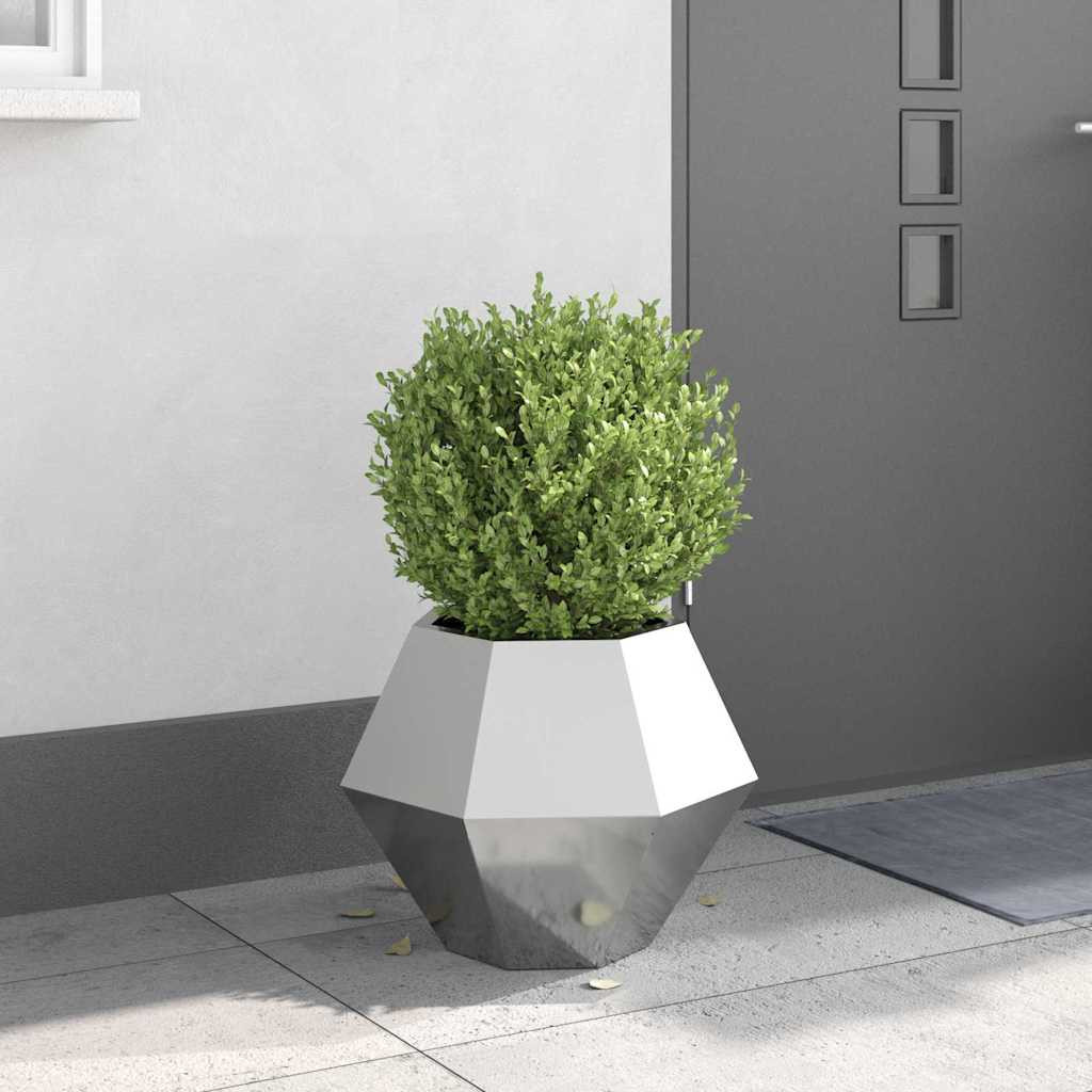 vidaXL Pflanzkübel Silber 50 x 50 x 40 cm Verzinkter Stahl