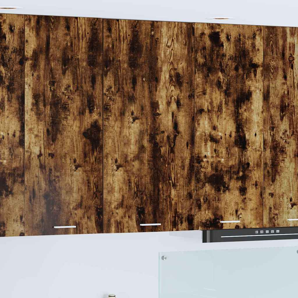 vidaXL Hängeschrank Geräucherte Eiche und Weiß 50 x 31 x 100 cm